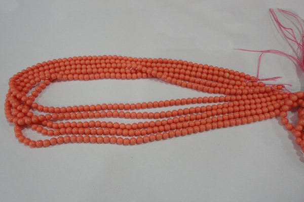 CTU1311 15.5 inches 4mm round synthetic turquoise beads