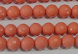 CTU1324 15.5 inches 10mm faceted round synthetic turquoise beads
