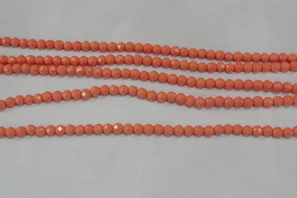 CTU1330 15.5 inches 2mm faceted round synthetic turquoise beads