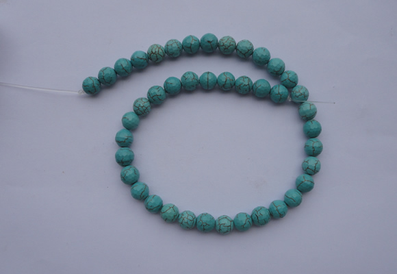 CTU14 15.5 inches 10mm faceted round blue turquoise beads Wholesale
