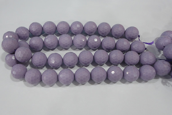 CTU1414 15.5 inches 12mm faceted round synthetic turquoise beads