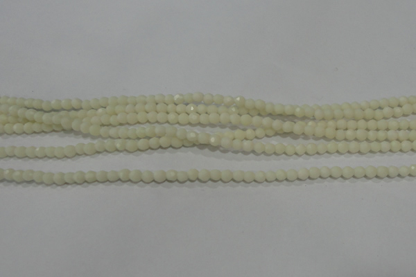 CTU1441 15.5 inches 3mm faceted round synthetic turquoise beads