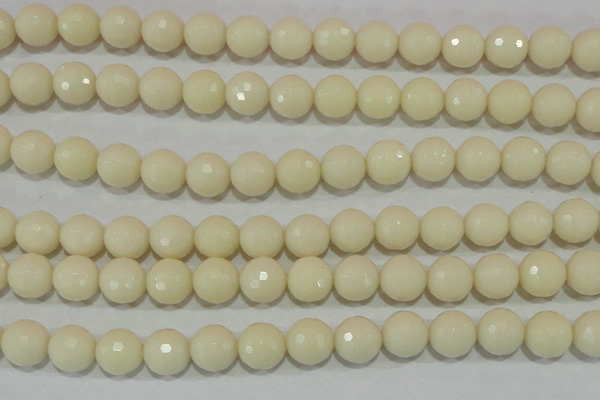 CTU1449 15.5 inches 20mm faceted round synthetic turquoise beads