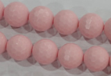 CTU1515 15.5 inches 12mm faceted round synthetic turquoise beads