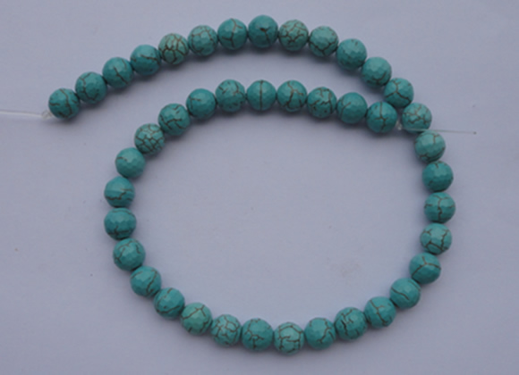 CTU16 15.5 inches 16mm faceted round blue turquoise beads Wholesale