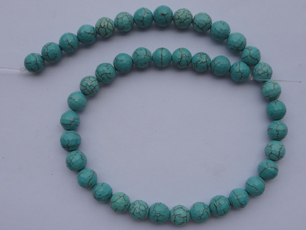 CTU17 15.5 inches 18mm faceted round blue turquoise beads Wholesale