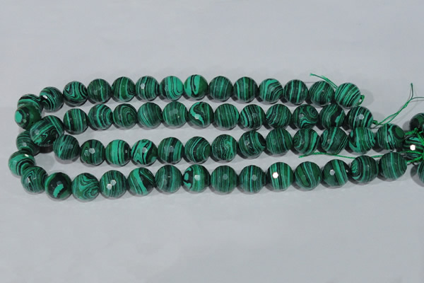 CTU1825 15.5 inches 12mm faceted round synthetic turquoise beads