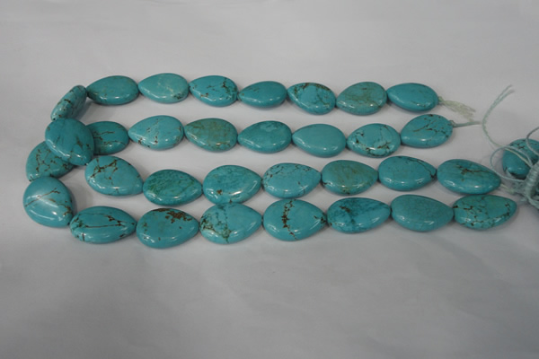 CTU1905 15.5 inches 18*25mm flat teardrop imitation turquoise beads