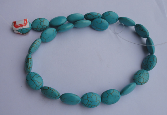 CTU20 15.5 inches 13*18mm oval blue turquoise strand beads Wholesale