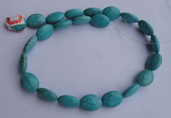 CTU21 15.5 inches 15*20mm oval blue turquoise strand beads Wholesale