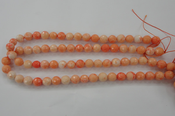 CTU2503 15.5 inches 10mm faceted round synthetic turquoise beads