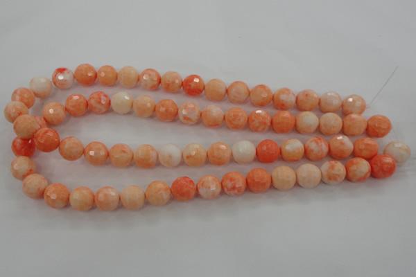 CTU2504 15.5 inches 12mm faceted round synthetic turquoise beads