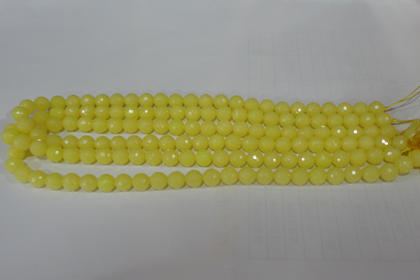 CTU2524 15.5 inches 6mm faceted round synthetic turquoise beads
