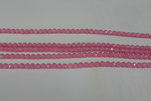CTU2555 15.5 inches 4mm faceted round synthetic turquoise beads