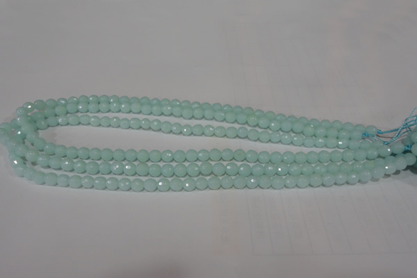 CTU2572 15.5 inches 6mm faceted round synthetic turquoise beads