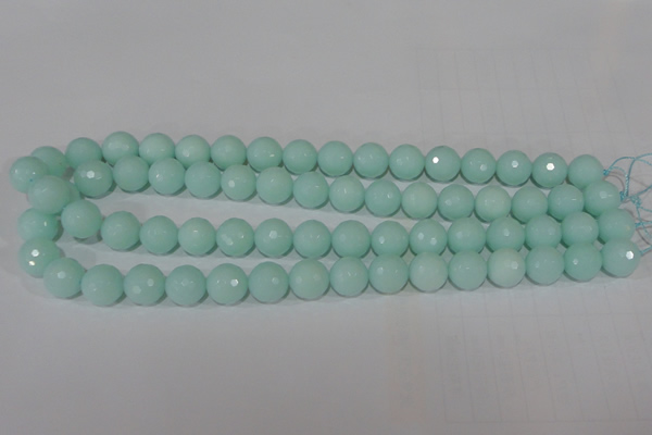 CTU2575 15.5 inches 12mm faceted round synthetic turquoise beads