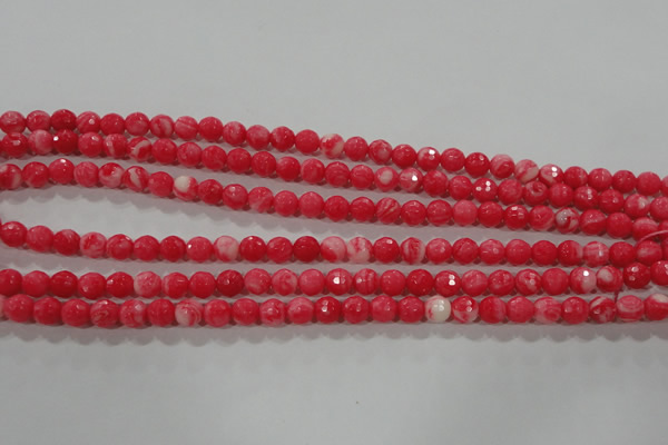 CTU2621 15.5 inches 6mm faceted round synthetic turquoise beads
