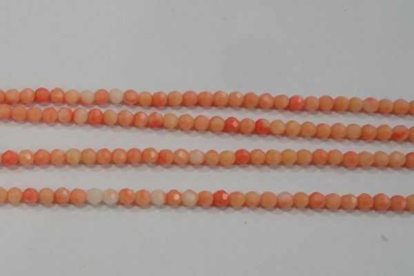 CTU2641 15.5 inches 4mm faceted round synthetic turquoise beads
