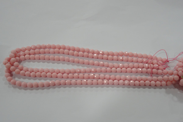 CTU2680 15.5 inches 3mm faceted round synthetic turquoise beads