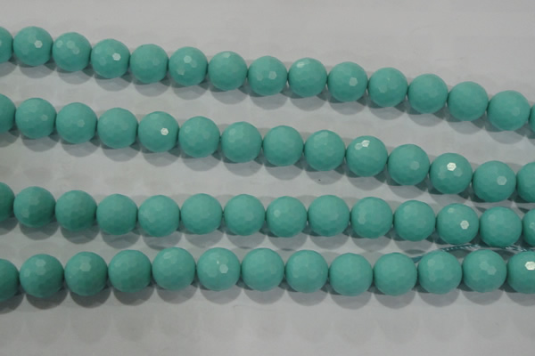 CTU2784 15.5 inches 12mm faceted round synthetic turquoise beads