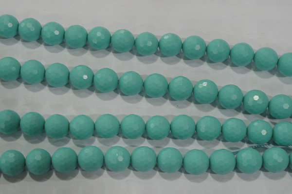 CTU2786 15.5 inches 16mm faceted round synthetic turquoise beads
