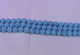 CTU2853 15.5 inches 10mm round matte turquoise beads