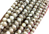 CTU3101 15 inches 6mm round gold vein howlite turquoise beads