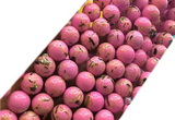 CTU3114 15 inches 4mm round gold vein howlite turquoise beads