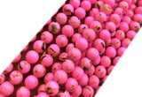 CTU3120 15 inches 4mm round gold vein howlite turquoise beads