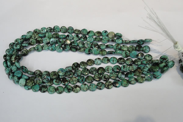 CTU490 15.5 inches 10mm flat round African turquoise beads wholesale