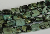 CTU494 15.5 inches 8*10mm rectangle African turquoise beads wholesale