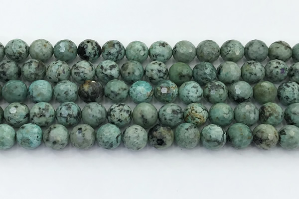 CTU519 15.5 inches 8mm faceted round African turquoise beads wholesale