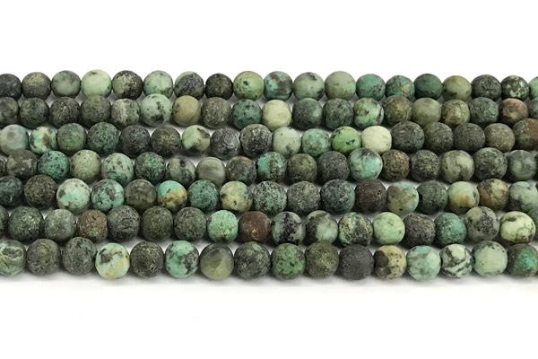 CTU531 15 inches 6mm round matte african turquoise beads