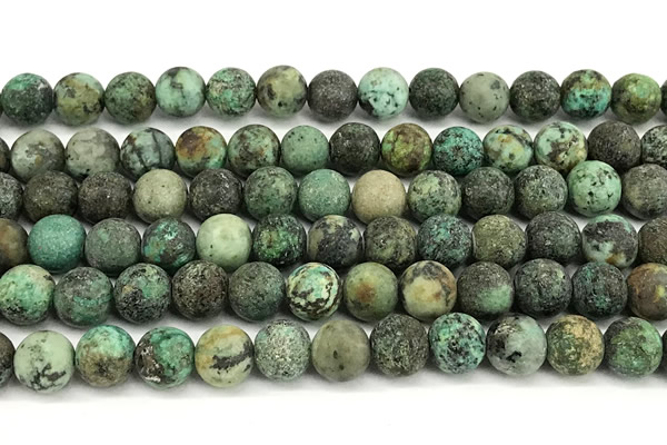 CTU532 15 inches 8mm round matte african turquoise beads