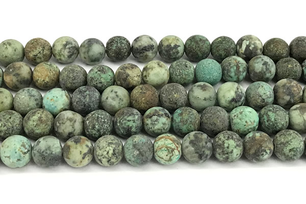 CTU533 15 inches 10mm round matte african turquoise beads