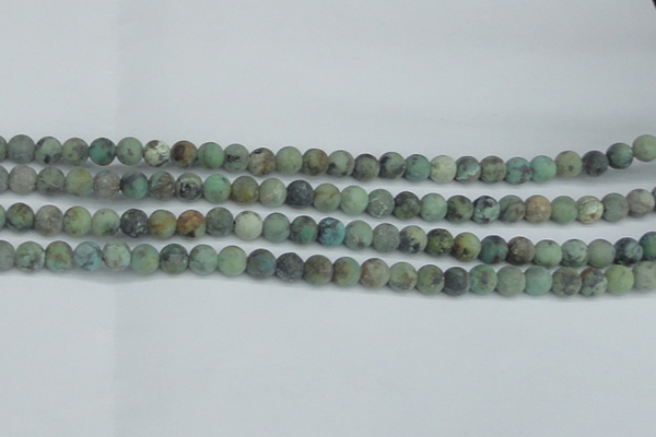 CTU563 15.5 inches 6mm round matte african turquoise beads