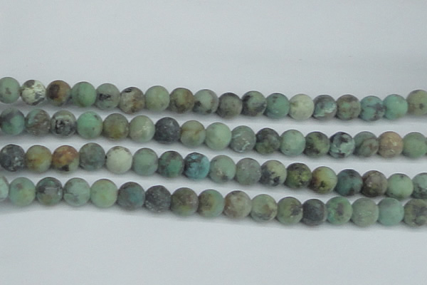 CTU565 15.5 inches 10mm round matte african turquoise beads