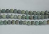 CTU566 15.5 inches 12mm round matte african turquoise beads