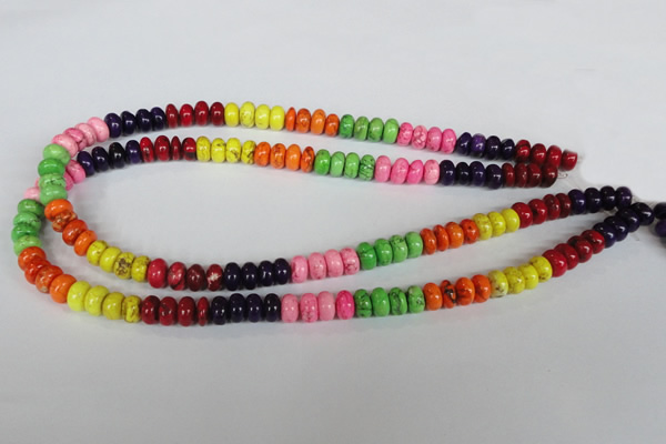 CTU705 15.5 inches 5*8mm rondelle dyed turquoise beads wholesale