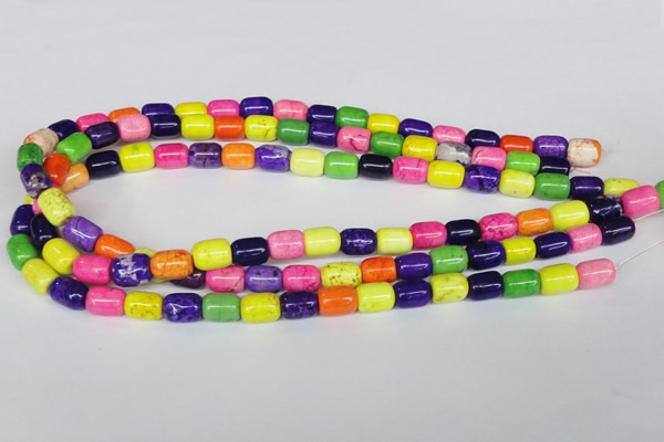 CTU709 15.5 inches 8*11mm column dyed turquoise beads wholesale