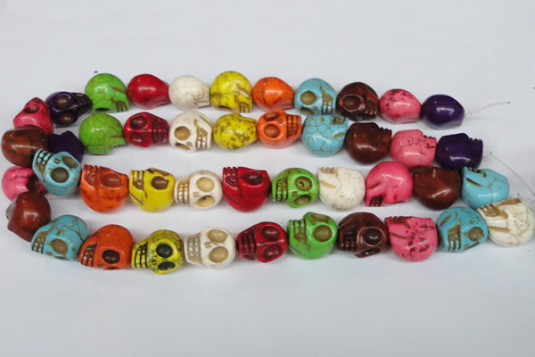 CTU712 15.5 inches 15*18*18mm skull dyed turquoise beads wholesale