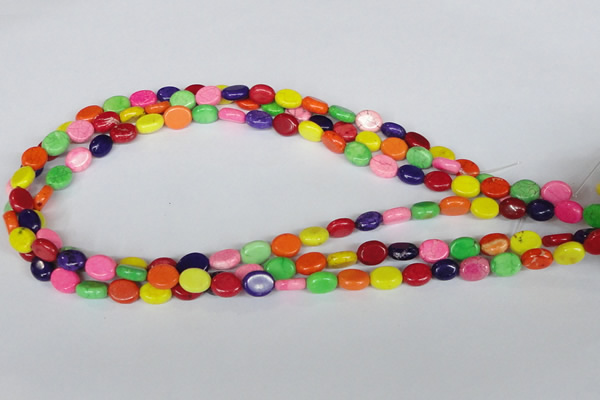 CTU715 15.5 inches 8*10mm oval dyed turquoise beads wholesale