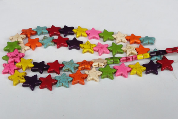 CTU727 15.5 inches 20*20mm star dyed turquoise beads wholesale