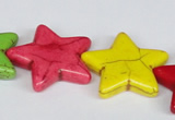 CTU728 15.5 inches 25*25mm star dyed turquoise beads wholesale