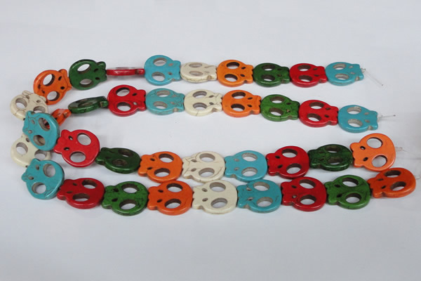 CTU736 15.5 inches 20*22mm skull dyed turquoise beads wholesale