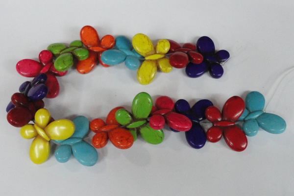 CTU739 15.5 inches 25*35mm butterfly dyed turquoise beads wholesale