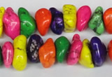 CTU740 15.5 inches 8*12mm nuggets dyed turquoise beads wholesale