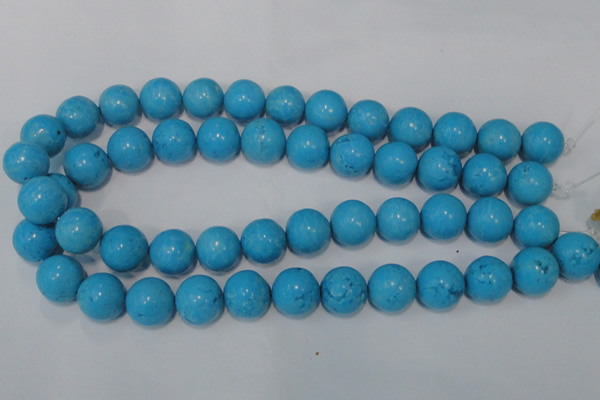 CTU855 15.5 inches 14mm round dyed turquoise beads wholesale