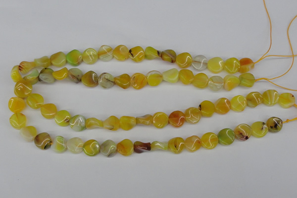 CTW06 15.5 inches 12mm twisted coin madagascar agate beads wholesale