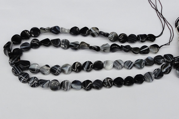 CTW09 15.5 inches 12mm twisted coin botswana agate beads wholesale